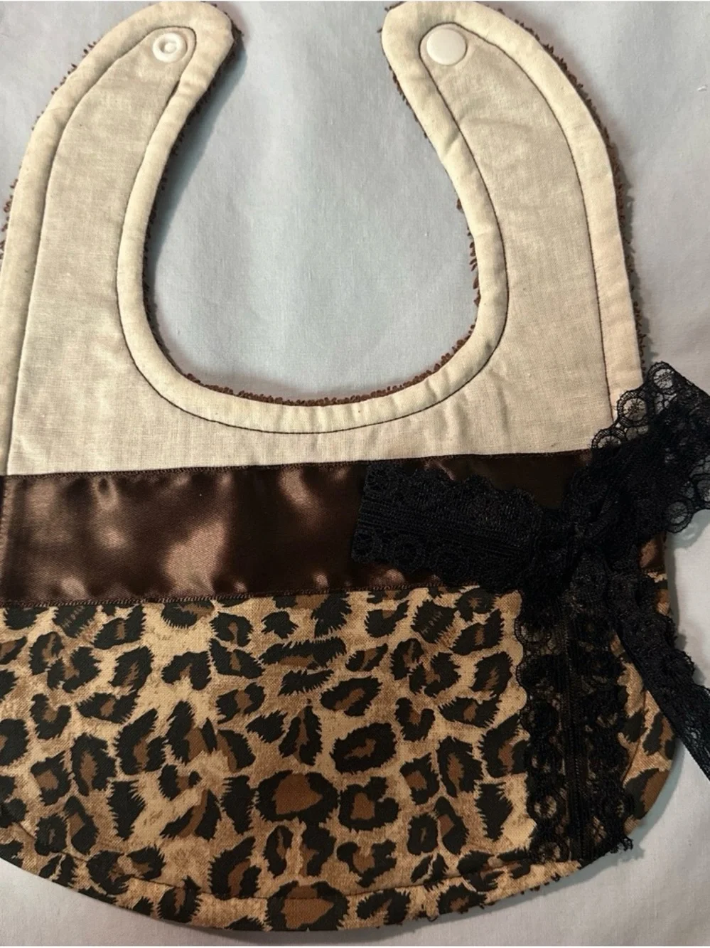 Handmade Leopard bib